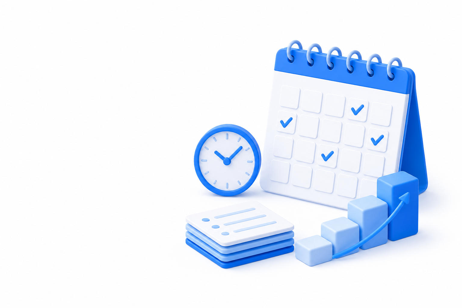 Calendar and clock representing a personalized study schedule